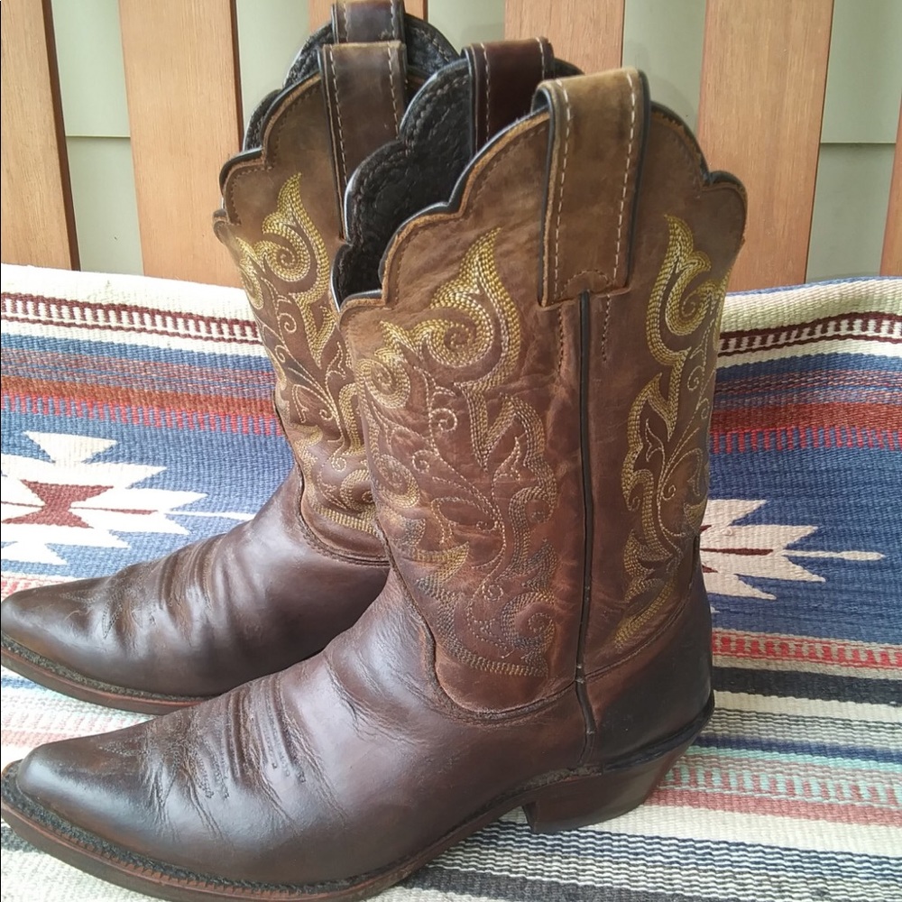 Justin 100% full-grain leather cowboy boot 7.5